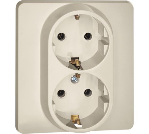 Inspiria Слоновая кость Розетка 2-ая с заземлением С/У 16А с рамкой  673751  Legrand