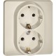Inspiria Слоновая кость Розетка 2-ая с заземлением С/У 16А с рамкой  673751  Legrand