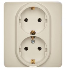 Inspiria Слоновая кость Розетка 2-ая с заземлением С/У 16А с рамкой  673751  Legrand