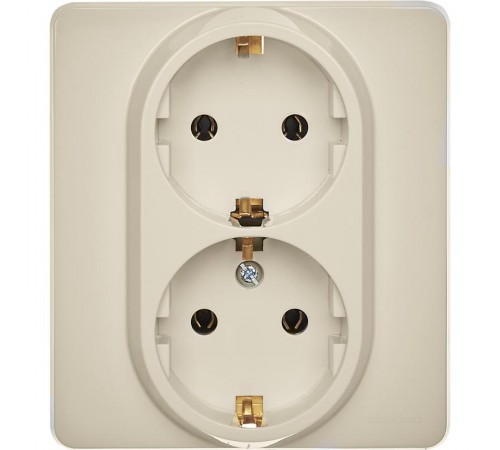 Inspiria Слоновая кость Розетка 2-ая с заземлением С/У 16А с рамкой  673751  Legrand