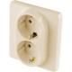Inspiria Слоновая кость Розетка 2-ая с заземлением С/У 16А с рамкой  673751  Legrand
