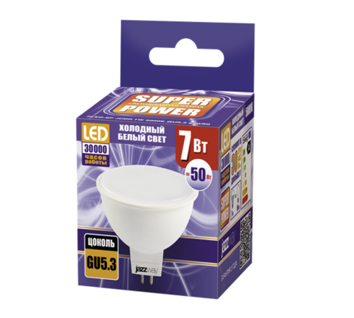 Лампа светодиодная LED 7Вт GU5.3 220В 5000К PLED- SP JCDR отражатель (рефлектор)  1033536  Jazzway