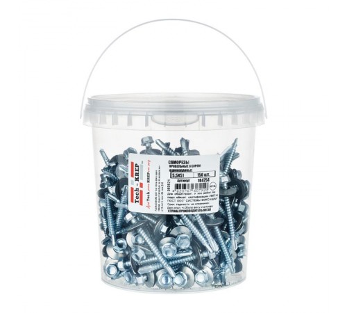 Саморез КР ZP св. 5,5х51 (150 шт) - ведро ( 1,465 кг)  104754  Tech-KREP