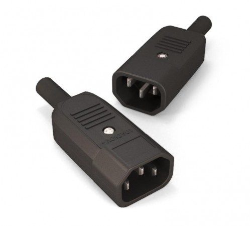 Разъем для кабеля питания Hyperline IEC 60320 С14 (220В, 10А) 47998Hyperline