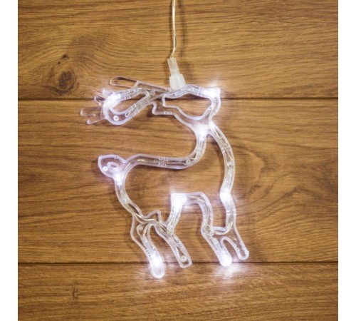 Фигура светодиодная "Олененок" на присоске с подвесом, цвет белый  501-016  NEON-NIGHT