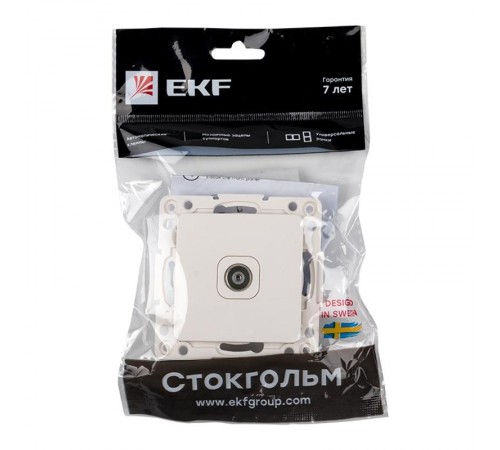 Стокгольм Механизм Розетки TV 1-местной оконечной 10дБ-240МГц белый  EYA00-227-10  EKF