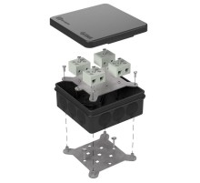 Коробка огнестойкая для о/п двухкомпонентная 60-0303-9005-FR10.0-8 Е15-Е120 100х100х40 IP66  8p, 10.0 мм.кв. черная 60-0303-9005-FR10.0-8  Промрукав