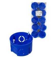 Коробка установочная СП D68х42 мм, саморезы, без стыковочных узлов, синяя, IP20, (10 шт)  SQ1402-2938  TDM