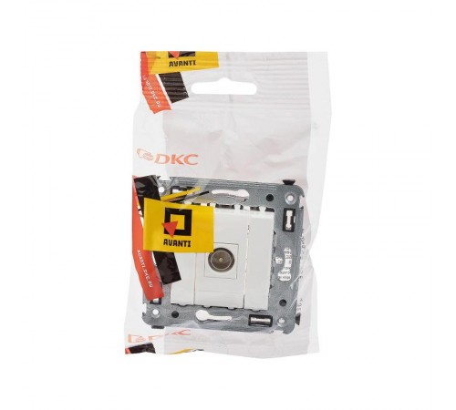 Розетка TV в стену одиночная "Avanti", "Белое облако"  4400503  DKC