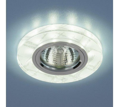 Светильник точечный встраиваемый 8371 MR16 WH/SL белый/серебро  a031515  Elektrostandard