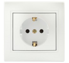 Розетка Intro Plano 1-202-06 с заземлением 2P+E Schuko, 16А-250В, IP20, СУ, перламутр  Б0053883  Intro