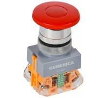 Кнопка D7-MZS "Грибок" d=22мм 1з+1р с фиксацией красная  BBG50-11MZS-3-21-K04-G  GENERICA