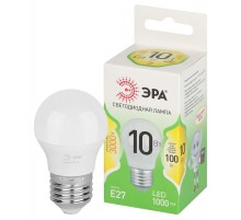 Лампа светодиодная  GREEN LINE LED P45-10W-830-E27 GL E27 10 Вт шар теплый свет  Б0066977  ЭРА