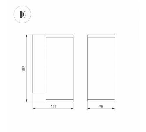 Светильник LGD-FORMA-WALL-R90-12W Day4000 (GR, 44 deg, 230V) (Arlight, IP54 Металл, 3 года)  032575  Arlight