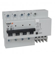 Выключатель автоматический дифференциального тока АД14-41C10-АC-УХЛ4 (4P, C10, 10mA) 4,5кА 318751  КЭАЗ