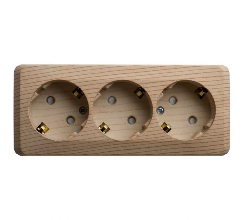 Этюд Сосна О/У Розетка 3-ая с заземлением со шторками 16А 250B  PA16-012D  SE