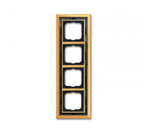 Рамка 4-постовая, серия Династия, Латунь полированная, черная роспись  1754-0-4578   2CKA001754A4578  ABB