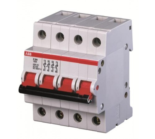 Рубильник 4 пол. E204r 25A рычаг красный2CDE284001R0025 ABB