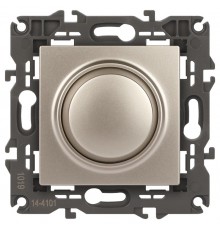 14-4101-04 Светорегулятор поворотно-нажимной, 400ВА 230В, IP20, Эра Elegance, шампань  Б0034342  ЭРА