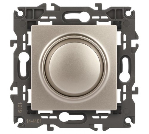 14-4101-04 Светорегулятор поворотно-нажимной, 400ВА 230В, IP20, Эра Elegance, шампань  Б0034342  ЭРА