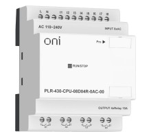 ПЛК 430 Модуль ЦПУ 8 DI 4 RO 220В AC без экрана  PLR-430-CPU-08D04R-0AC-00  ONI