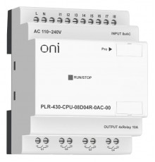 ПЛК 430 Модуль ЦПУ 8 DI 4 RO 220В AC без экрана  PLR-430-CPU-08D04R-0AC-00  ONI
