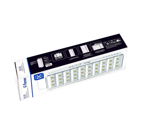 Светильник аварийного освещения аккумуляторный EL15 30 LED DC Li-ION батарея, белый 203*68*45 мм  12896  FERON