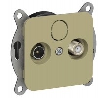 FLITE Розетка 2-ая TV+SAT экр. оконечная РТВс-2-1-1-ФлО оливковый  FI-AF23-O-K26  IEK