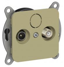 FLITE Розетка 2-ая TV+SAT экр. оконечная РТВс-2-1-1-ФлО оливковый  FI-AF23-O-K26  IEK