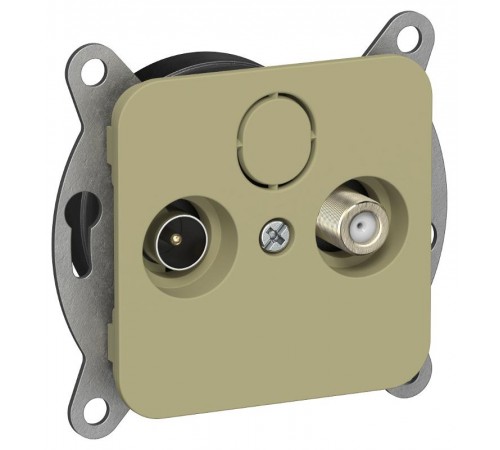 FLITE Розетка 2-ая TV+SAT экр. оконечная РТВс-2-1-1-ФлО оливковый  FI-AF23-O-K26  IEK