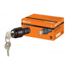Переключатель с ключом на 2 положения с фиксацией SB7-CG25 d22мм 1з+1р черный  SQ0746-0073  TDM