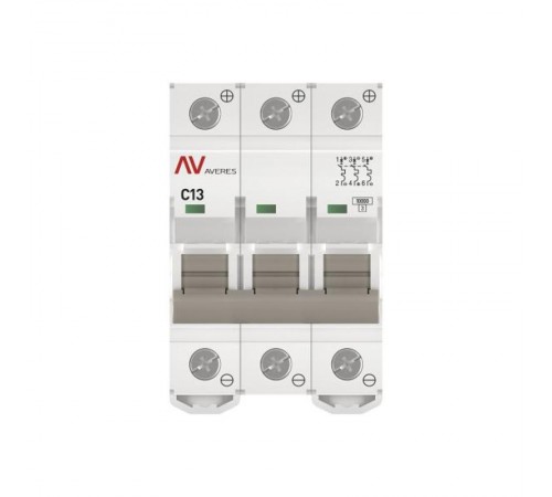 Выключатель автоматический AV-10 DC 3P 13A (C) 10kA  AVERES mcb10-DC-3-13C-av EKF