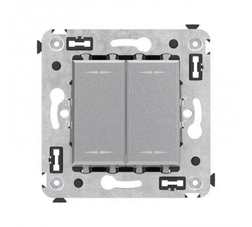 Инвертор двухклавишный в стену, "Avanti", "Закаленная сталь"  4404124  DKC