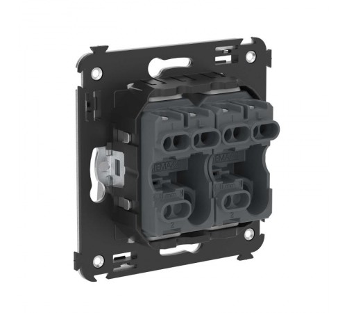 Инвертор двухклавишный в стену, "Avanti", "Закаленная сталь"  4404124  DKC