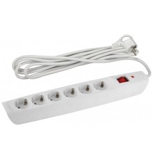 SFX-6es-4m-W Сет.фильтр (белый) с заземл, 10A, с выкл, 6гн, 4м (10/200)  Б0044025  ЭРА