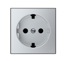 Накладка для розетки SCHUKO с плоской поверхностью, серия SKY, цвет серебристый алюминий2CLA858890A1301 ABB