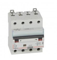 Выключатель автоматический дифференциального тока DX3 4п 16А C 30мА тип AC  411186  Legrand