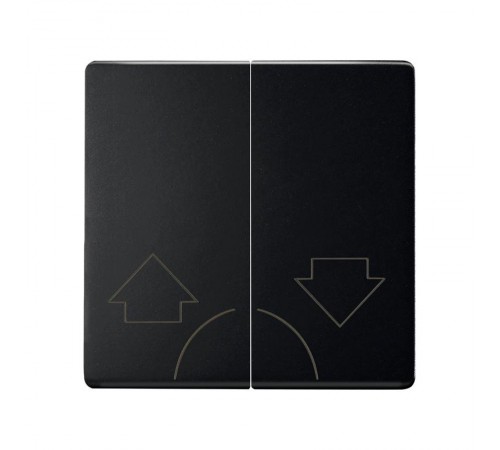 Клавиша двойная для выключателя жалюзи без блокировки и пиктограммой "стрелки" черного матового цвета S82 Concept  8200029-098  Simon