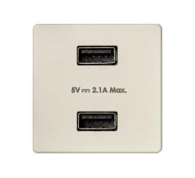 Зарядное устройство 2xUSB 2.1А 230В цвета слоновая кость S27  2701096-031  Simon
