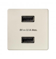 Зарядное устройство 2xUSB 2.1А 230В цвета слоновая кость S27  2701096-031  Simon