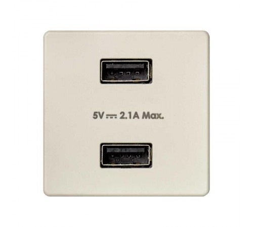 Зарядное устройство 2xUSB 2.1А 230В цвета слоновая кость S27  2701096-031  Simon