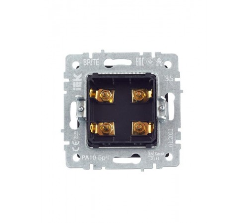 BRITE АудиоРозетка 4-местная РА10-БрЧ черный  BR-S40-K02  IEK