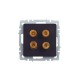 BRITE АудиоРозетка 4-местная РА10-БрЧ черный  BR-S40-K02  IEK