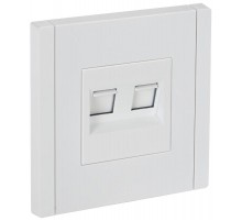 FORTE&PIANO Розетка двойная RJ11+RJ45 кат.5E FP235 белый  FP-KT20-O-1-K01  IEK
