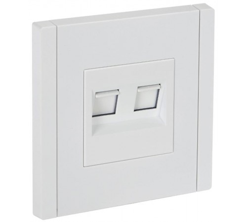 FORTE&PIANO Розетка двойная RJ11+RJ45 кат.5E FP235 белый  FP-KT20-O-1-K01  IEK