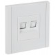 FORTE&PIANO Розетка двойная RJ11+RJ45 кат.5E FP235 белый  FP-KT20-O-1-K01  IEK