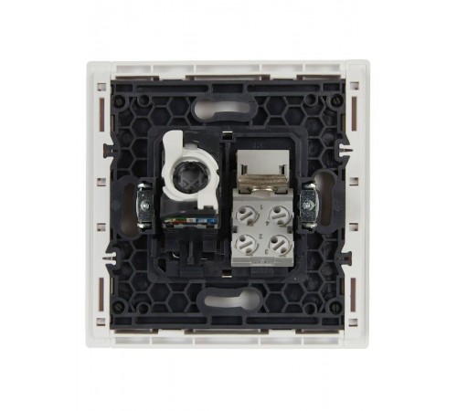 FORTE&PIANO Розетка двойная RJ11+RJ45 кат.5E FP235 белый  FP-KT20-O-1-K01  IEK