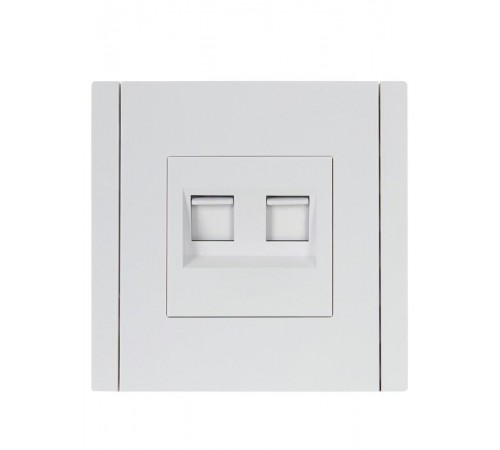 FORTE&PIANO Розетка двойная RJ11+RJ45 кат.5E FP235 белый  FP-KT20-O-1-K01  IEK