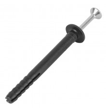 Дюбель-гвоздь грибовидный бортик, полипропилен 6х40мм, черный, пакет (100 шт/уп)  KR-01-3621-010  Kranz