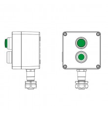 Взрывозащищенный пост управления из алюминия CPE-A-12-(1xP1G(11)-1xLG(250))-1xKAEPM2MHK-20(C)1Ex d e IIC Т5 Gb / Ex tb IIIC T95°CDb IP66  2201.121.22